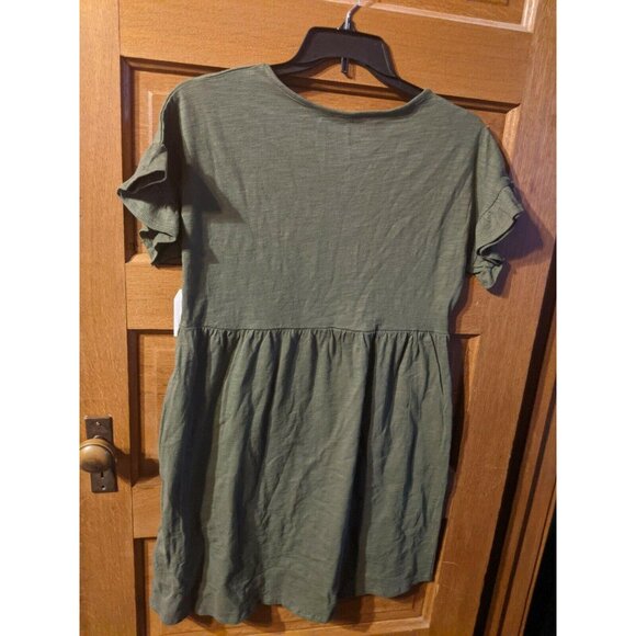 Time And Tru Shirt Knit Dress Size M Olive Green Small Tshirt Modest Womens - Picture 5 of 5
